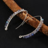 Natural Labradorite Gemstone Earring, 925 Sterling Silver Earring ,Blue Fire E-18