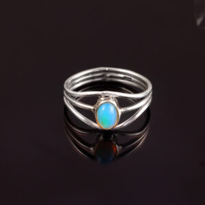 Natural Ethiopian Opal Solid 925 Sterling Silver Gemstone Ring - R845
