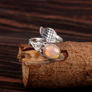 Natural Ethiopian Opal Solid 925 Sterling Silver Gemstone Ring - R806
