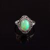 Natural Ethiopian Opal Solid 925 Sterling Silver Gemstone Ring - R797