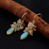 Natural Opal Gemstone Earring , Ethiopian opal , Rondelle Silver Earring Christmas Gift E-71