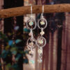 Natural Opal Gemstone Earring , Rondelle Silver Earring , White earring , Faceted earring E-70