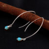 Natural Opal Gemstone Earring , Blue earring , Teardrops Silver Earring