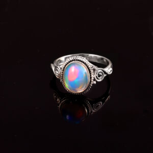 Natural Ethiopian Opal Solid 925 Sterling Silver Gemstone Ring - R832