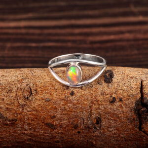 Natural Ethiopian Opal Solid 925 Sterling Silver Gemstone Ring - R808