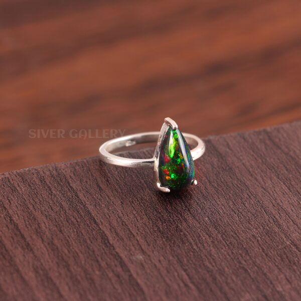 Natural Ethiopian Opal Ring, 925 Sterling Silver Ring, Natural Opal Gemstone Ring, Opal Jewelry, - R911