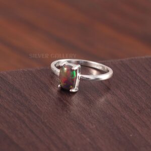 Natural Ethiopian Opal Ring, Dainty Ring, 925 Silver Ring, Natural Opal, Gemstone Ring, Opal Jewelry, - R906
