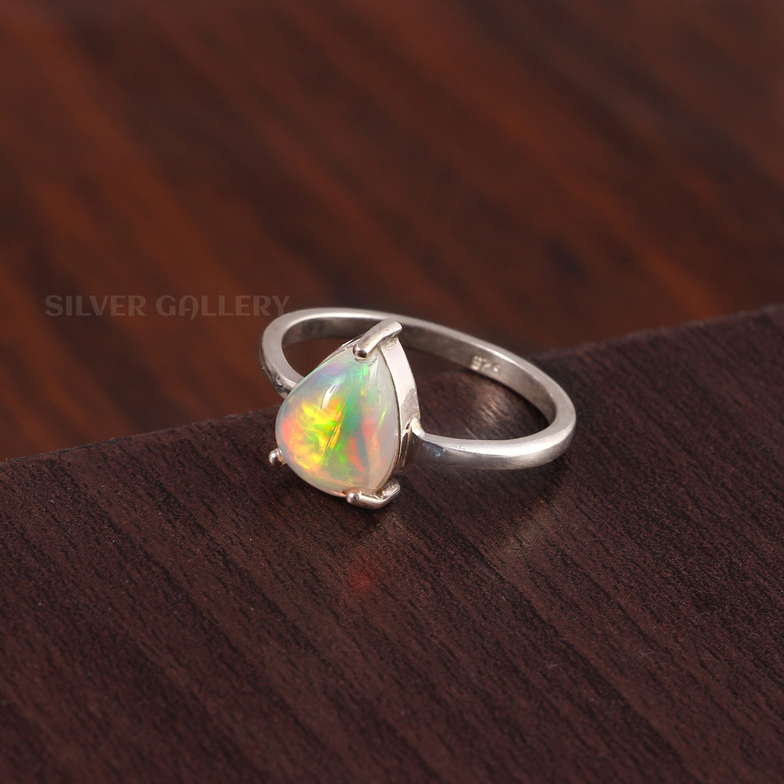 Details about   Black Ethiopian Opal 925 Sterling Silver Natural Gemstone Opal Ring 