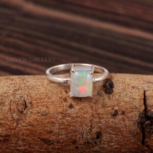 Natural Ethiopian Opal Ring, Dainty Ring, 925 Silver Ring, Natural Opal, Gemstone Ring, Opal Jewelry, - R901