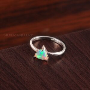 Natural Ethiopian Opal Ring, 925 Sterling Silver Ring, Natural Opal Gemstone Ring, Opal Jewelry, - R908